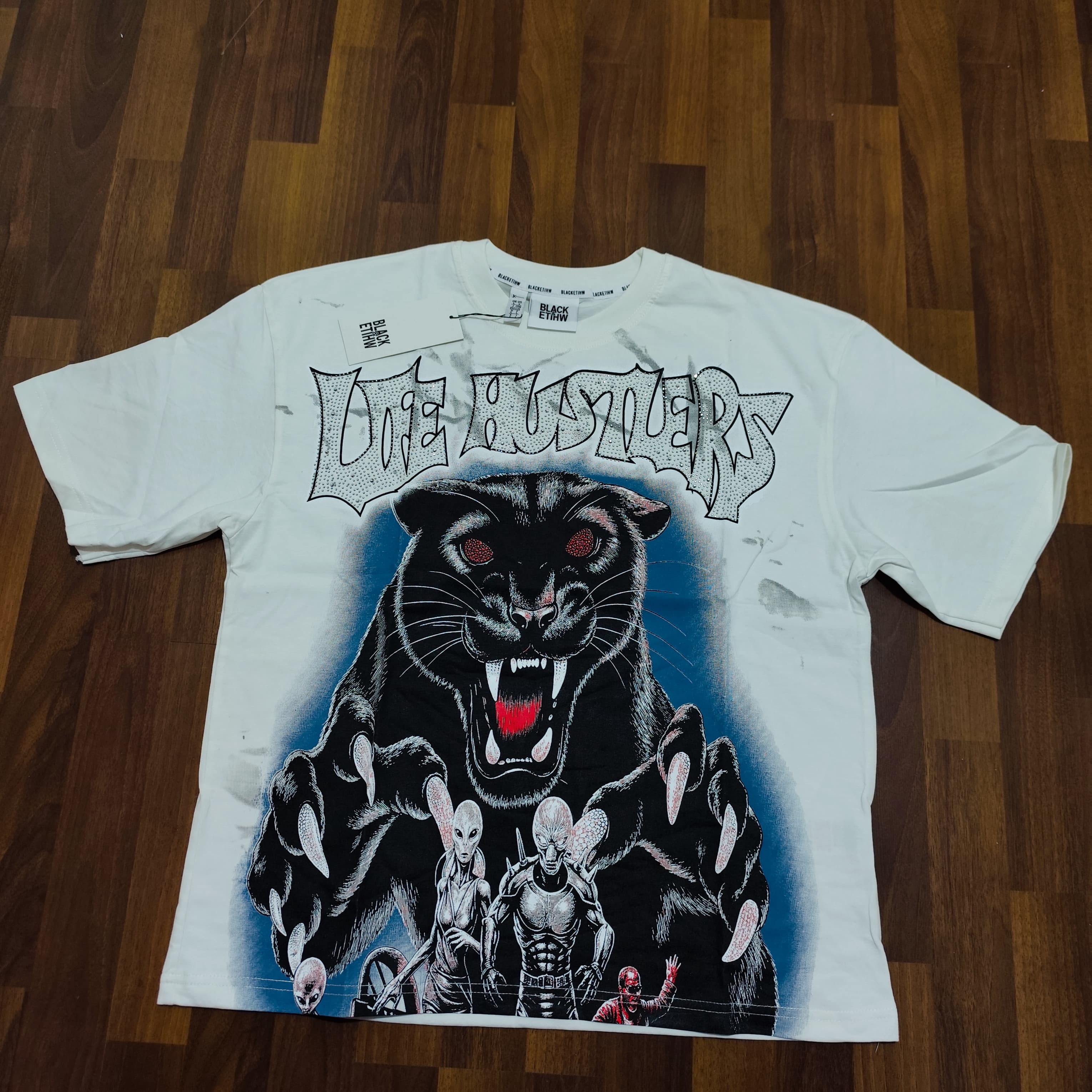 Polera Life Hustlers Blanca - Black Panther
