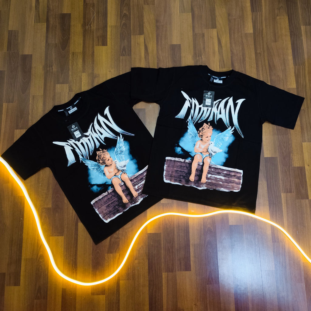 Polera Emotion-negra angel-paloma